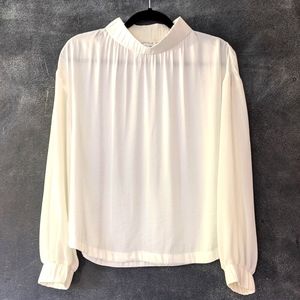 Prologue Chiffon Long Sleeve Semi-Sheer Blouse XS